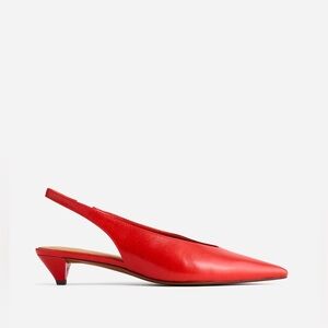 Madewell The Simone Kitten-Heel Slingback Pumps in Bandana Red